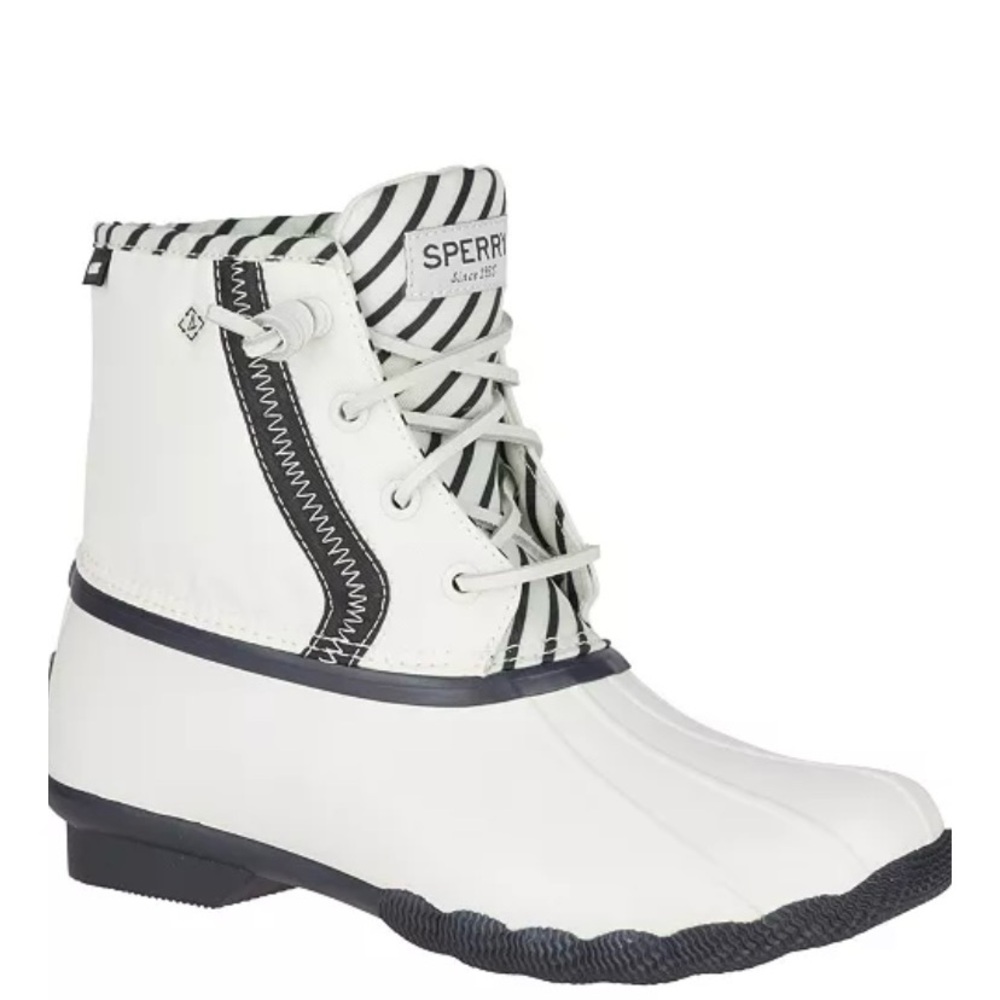 NWOT/NIB: Sperry Saltwater Bionic - Women's White Duck Boots. Authentic.